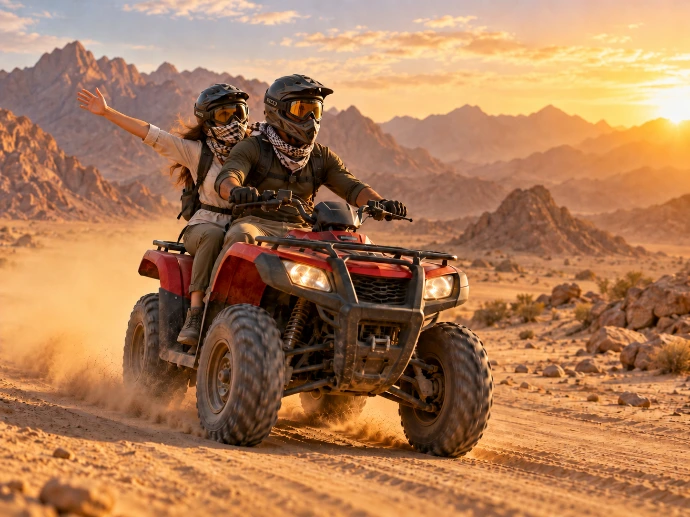 Double quad bike for two riders in Sharm El Sheikh desert